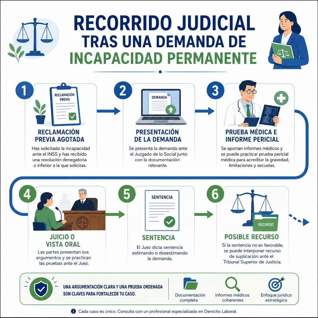 Recorrido judicial tras una demanda de incapacidad permanente