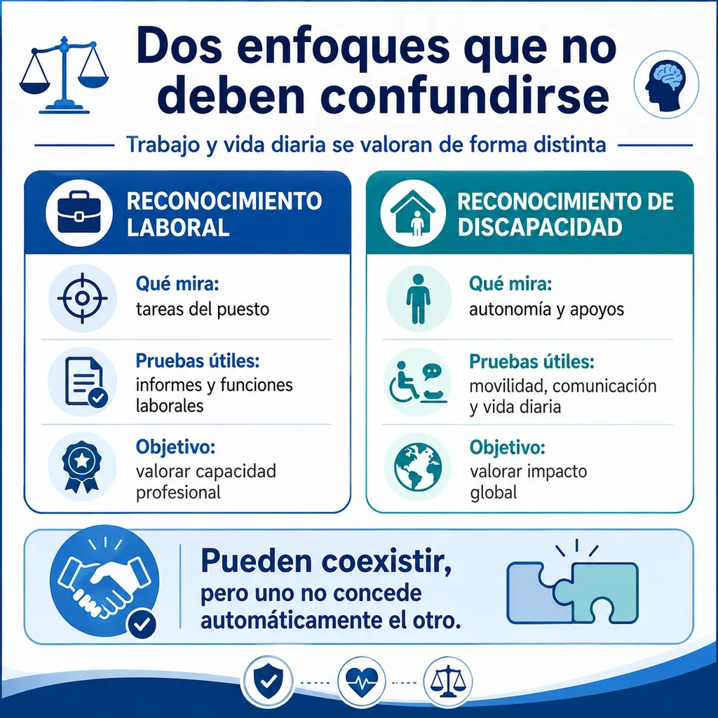 Diferencias entre incapacidad laboral vs discapacidad según trabajo y vida diaria