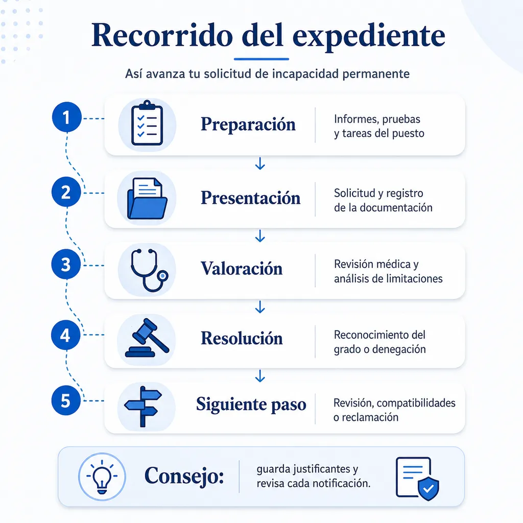 Recorrido del expediente de incapacidad permanente