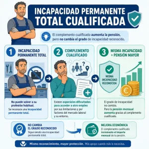 incapacidad permanente total cualificada complemento pension