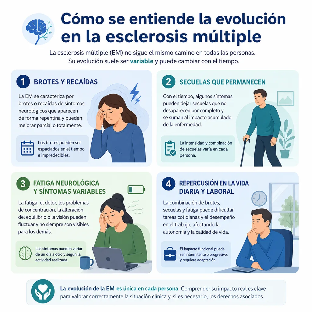 Evolución clínica en una incapacidad por esclerosis múltiple