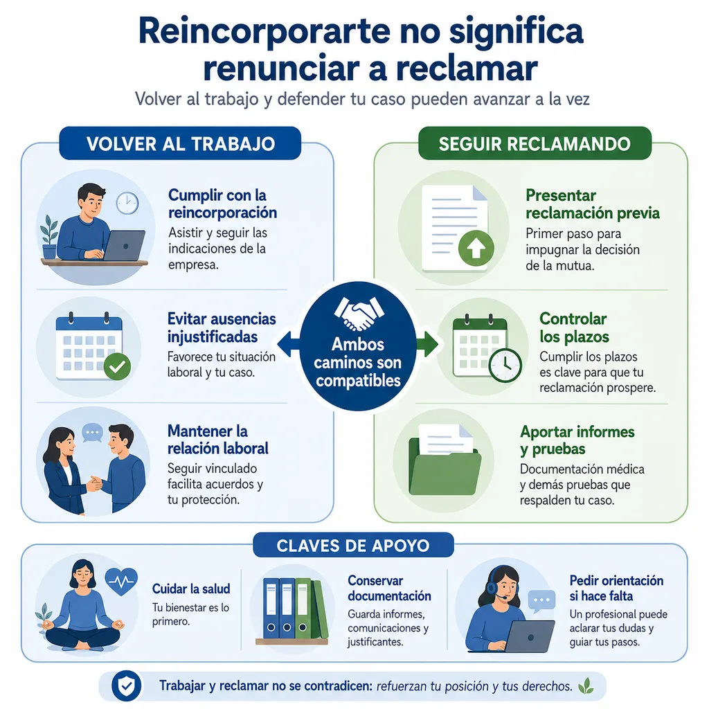 Cómo compatibilizar la reincorporación al trabajo y la reclamación tras la denegación de la incapacidad permanente