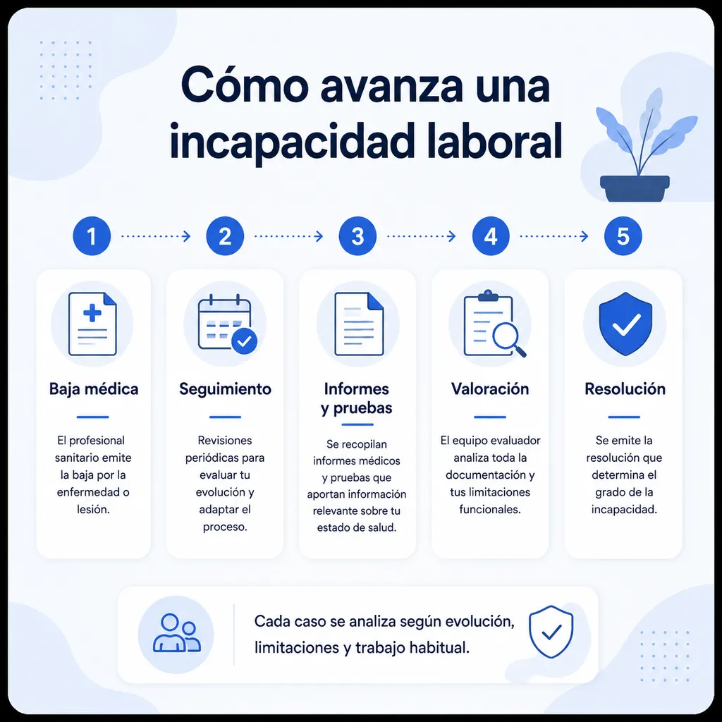 Infografía sobre cómo avanza una incapacidad laboral