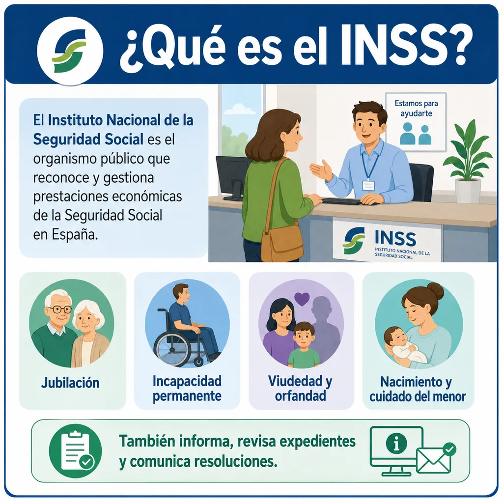 Infografía sobre el recorrido de una solicitud ante el INSS desde la presentación hasta la resolución