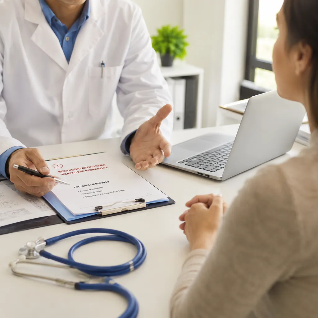Consulta médica sobre recurso de incapacidad permanente tras una resolución desfavorable