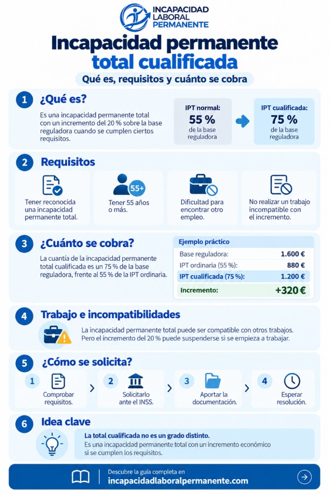 Infografia guía de la Incapacidad Permanente Total Cualificada